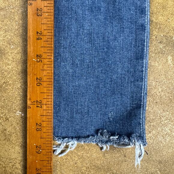 Rag‎ & Bone High Rise Skinny Jeans Women’s Size 30 Blue Alibi Distressed Hem USA - Picture 14 of 15